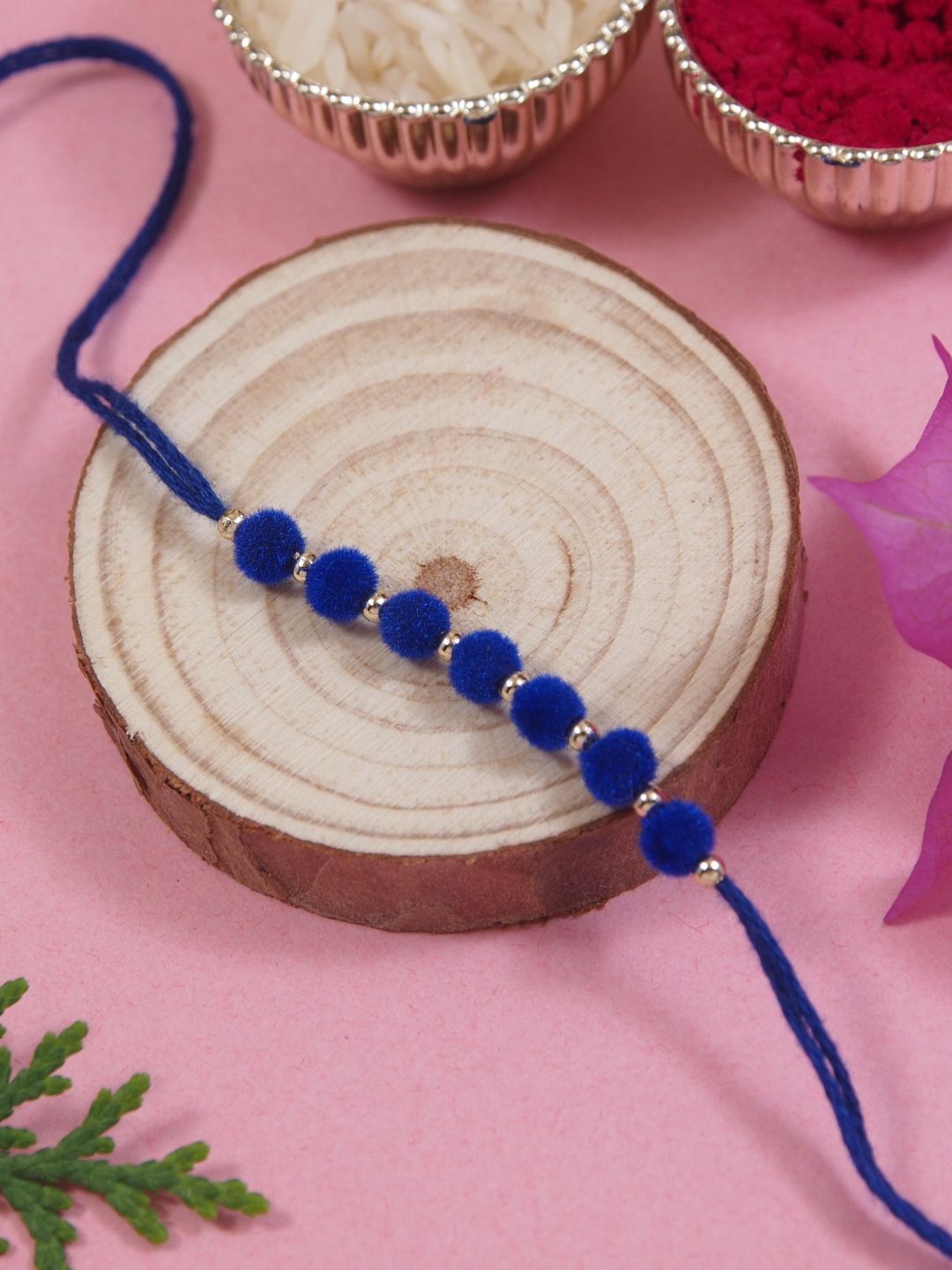 I Jewels Boys Beaded Thread Rakhi With Roli Chawal & Greeting Card-picture-50