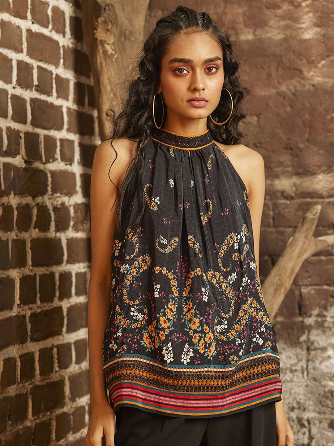 Bhanuni By Jyoti Black Printed Top-picture-16