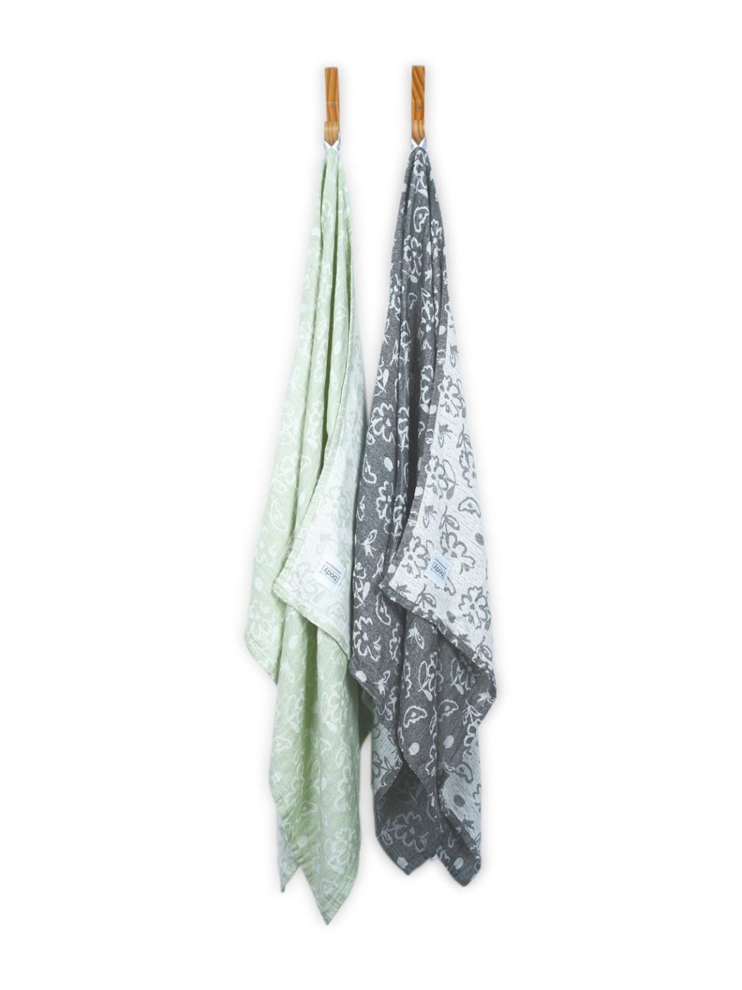 Doctor Towels Green & Charcoal 2 Piece Printed Banana Jacquard 300 GSM Bath Towel-picture-33