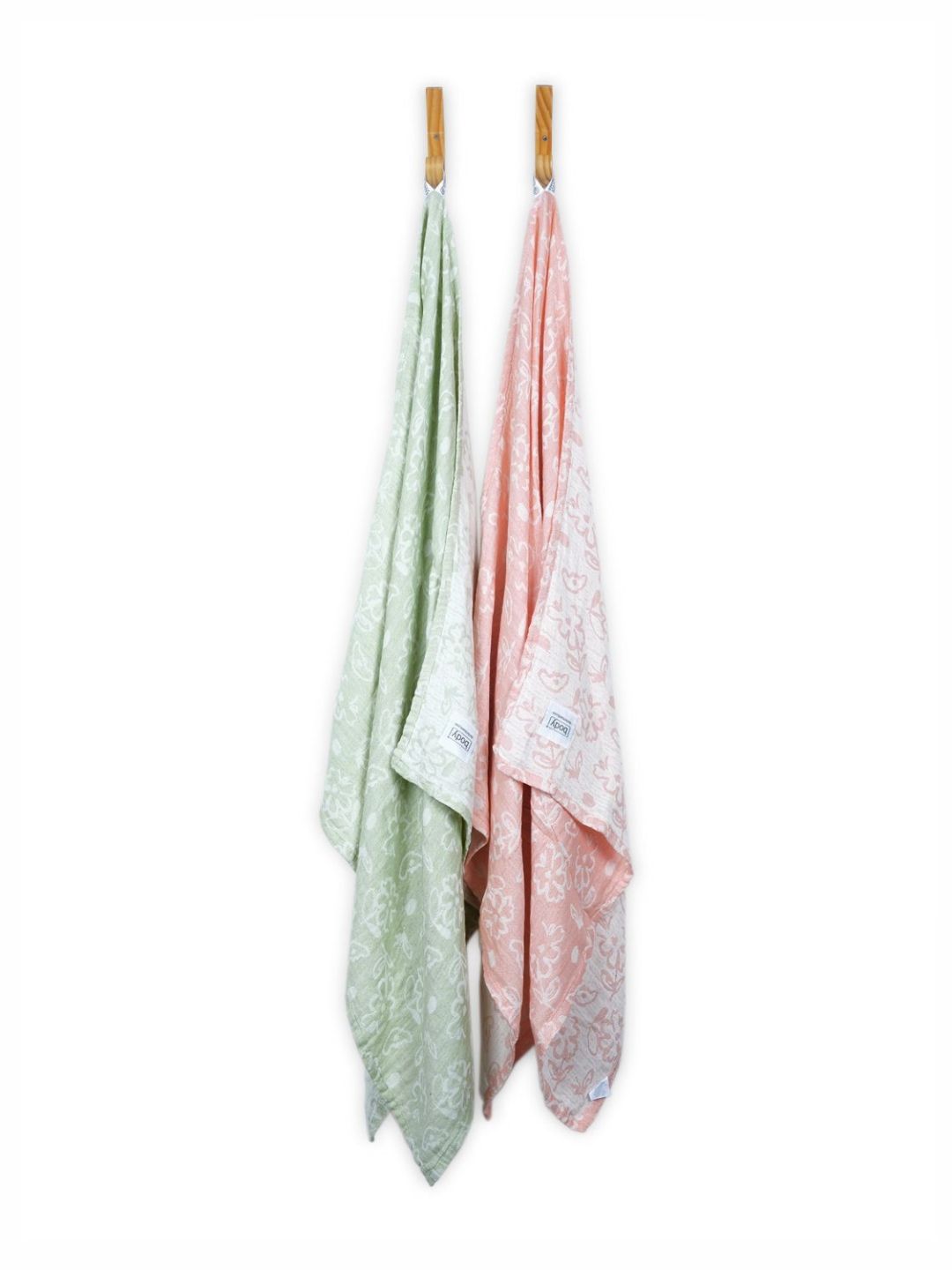 Doctor Towels Coral & Green 2 Pieces Printed 300 GSM Banana Jacquard Bath Towels-picture-29