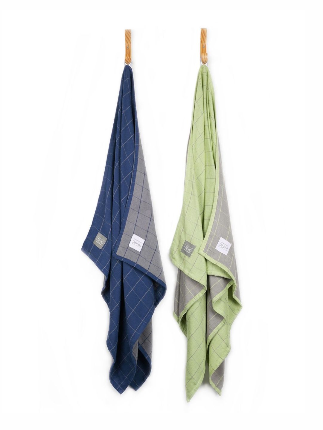 Doctor Towels Blue & Green 2 Pieces Striped Banana 380 GSM Towel Set-picture-23