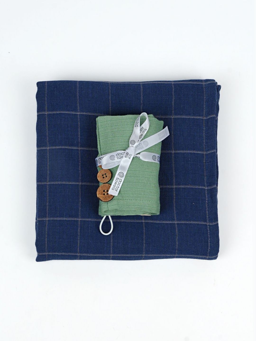 Doctor Towels Blue & Green 2 Pieces Striped Banana 380 GSM Towel Set-picture-28