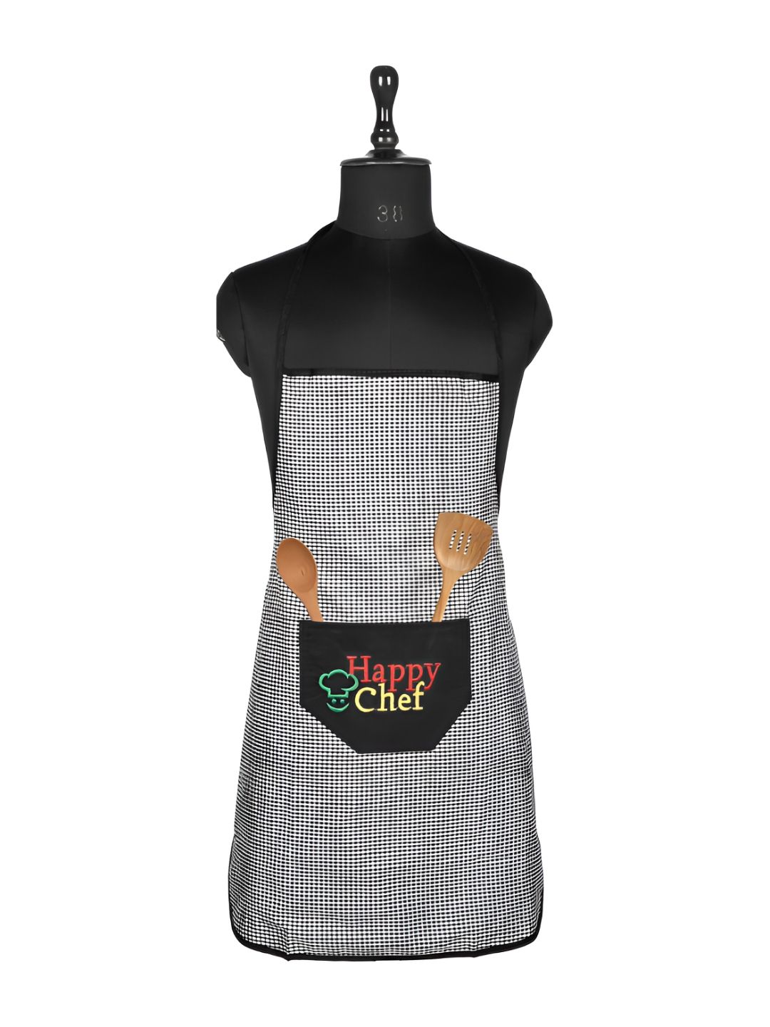 Kuber Industries Black & White Checked Kitchen Apron-picture-20