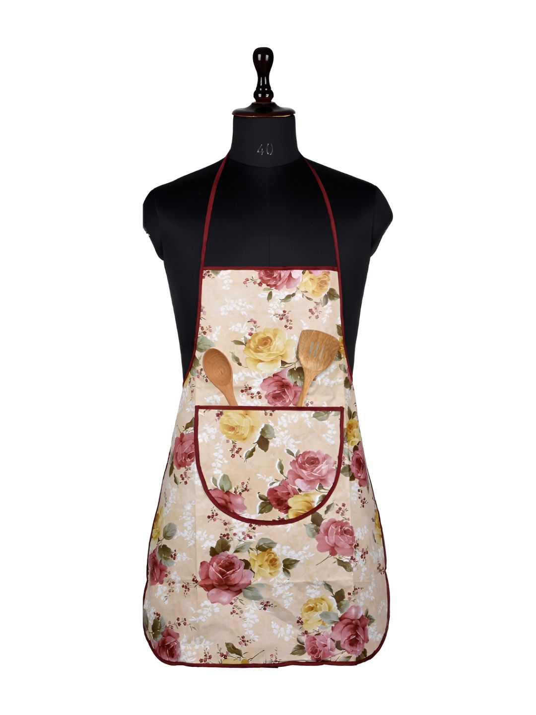 Kuber Industries Beige & Pink Printed Kitchen Apron-picture-18