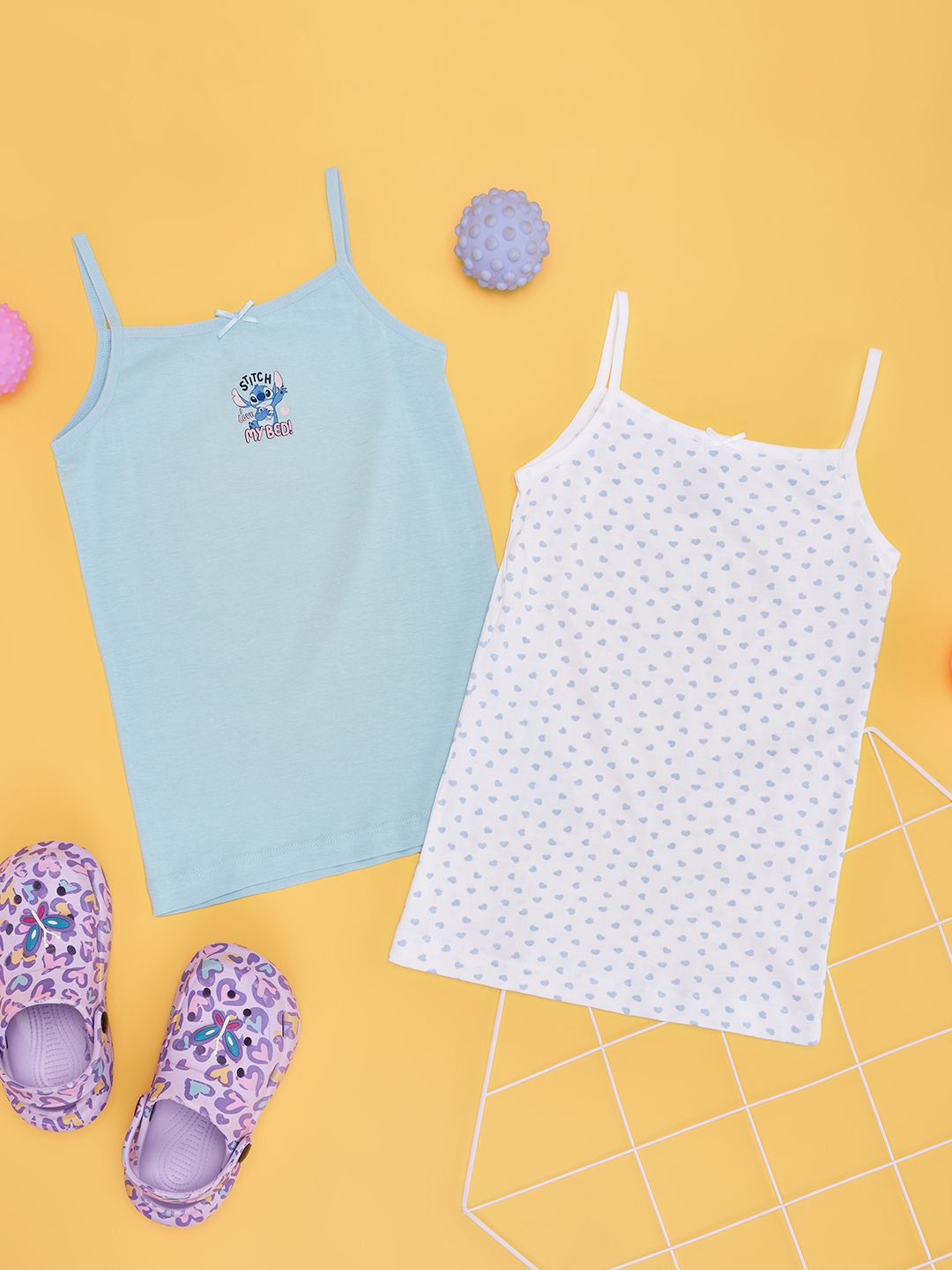 Pantaloons Junior Pack of 2 Girls printed Cotton Camisoles-picture-50