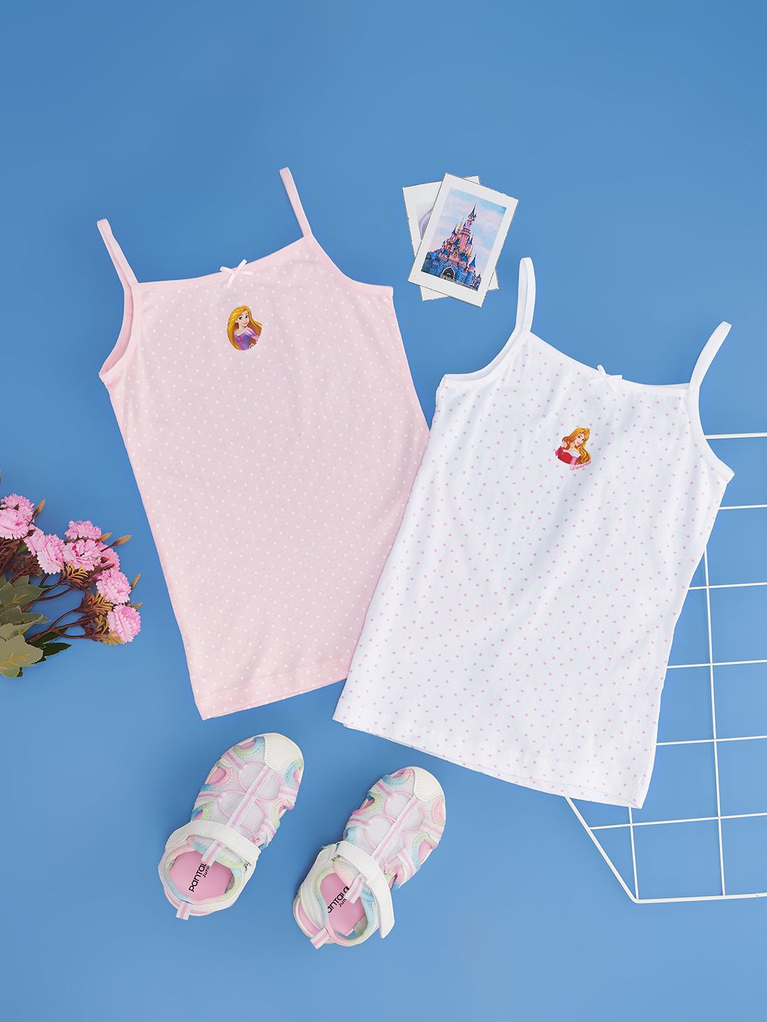 Pantaloons Junior Girls Pack Of 2 Printed Cotton  Non-Padded Camisoles-picture-31