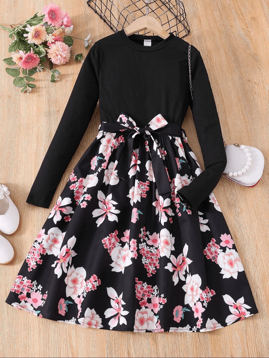 BAESD Floral Print Crepe Fit & Flare Dress-picture-39