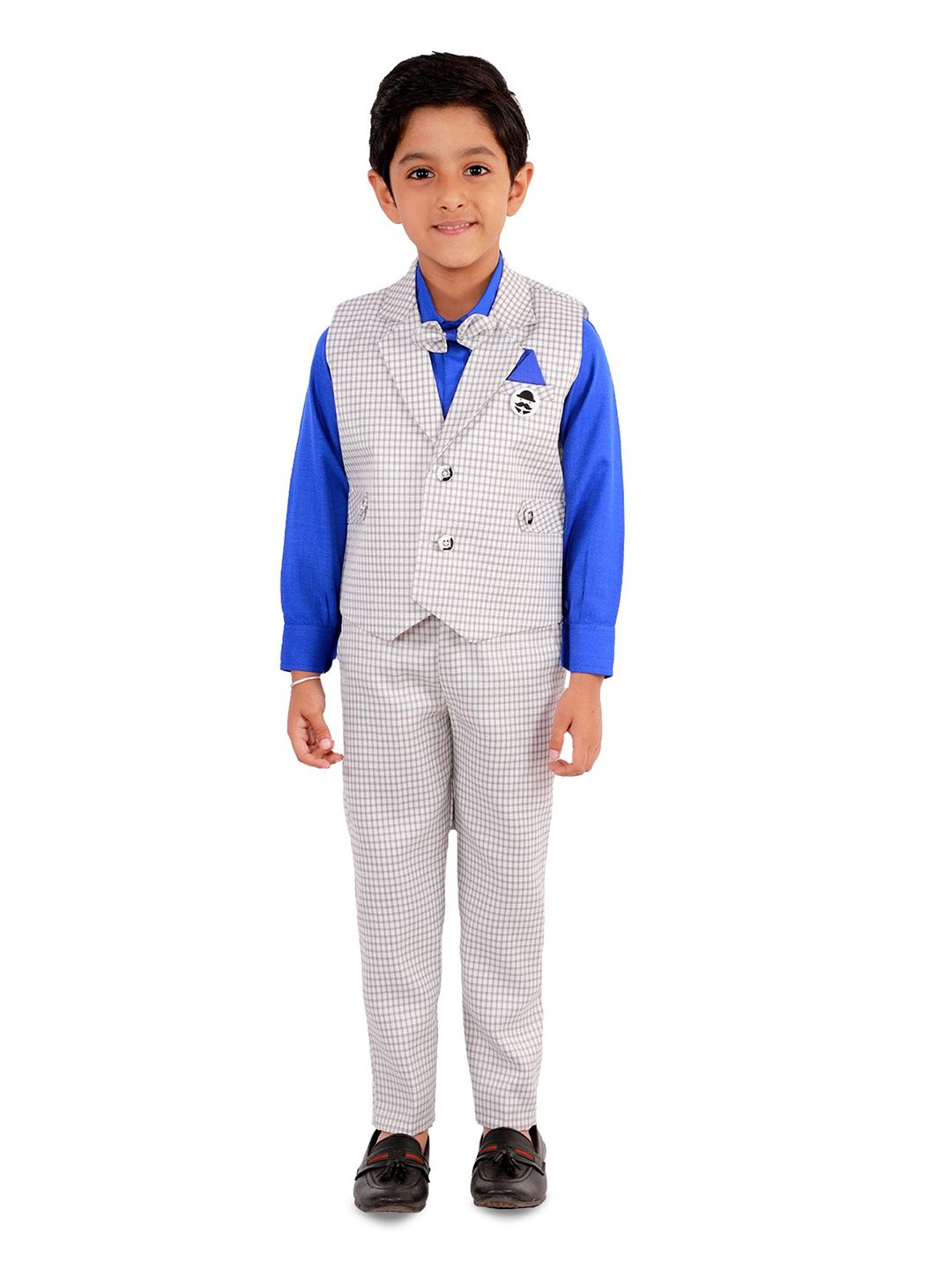 DKGF FASHION Boys Checked 3-Piece Suits-picture-55