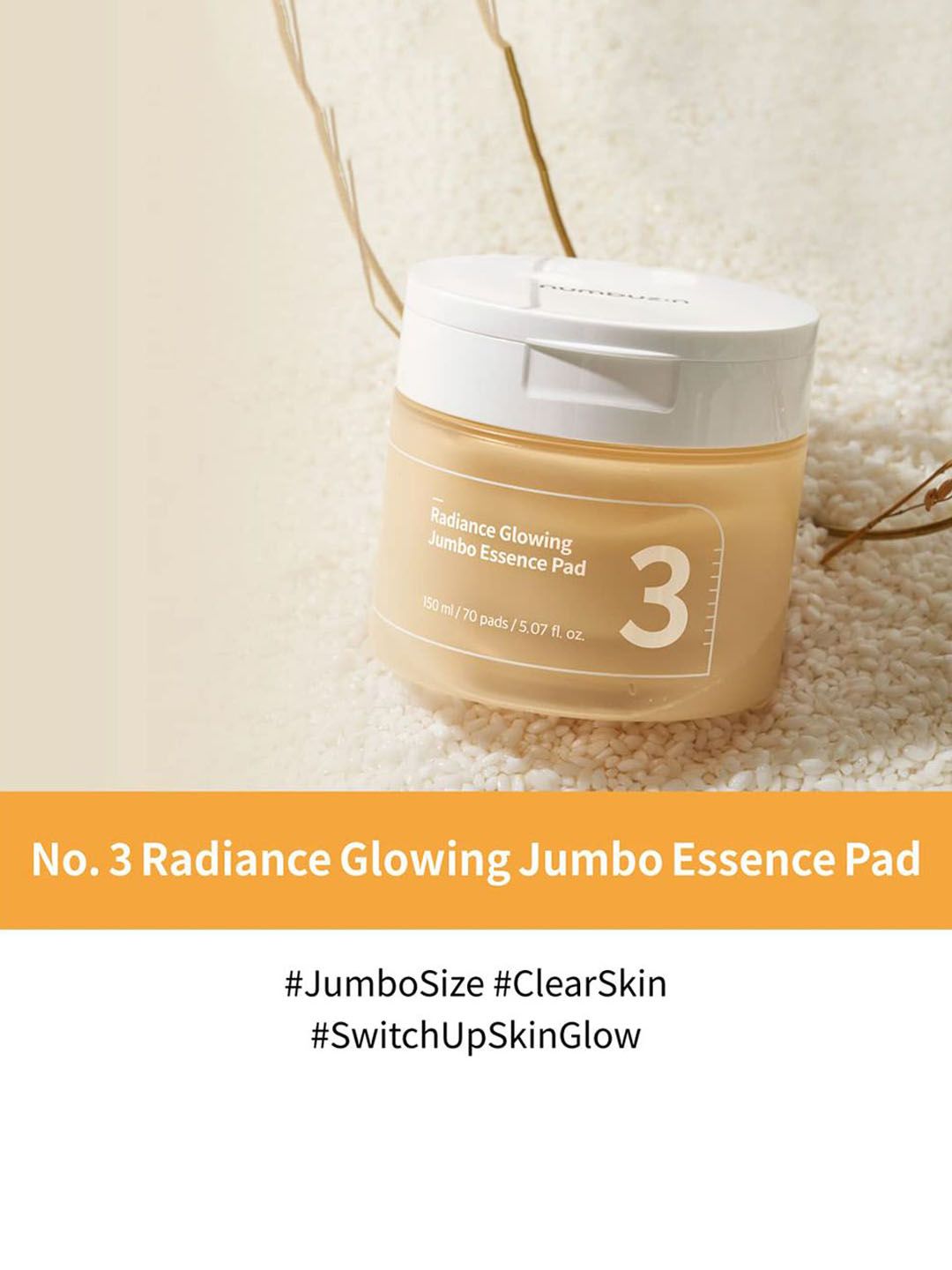 numbuzin No.3 Radiance Glowing Jumbo Essence Pad 150ml - 70 Pads