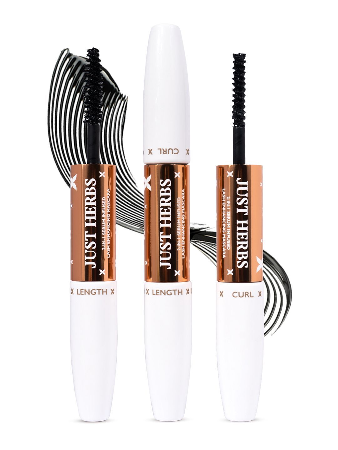 Just Herbs 2-in-1 Serum Infused Lash Enhancing Mascara with Castor Oil 8 g - Black-image-33