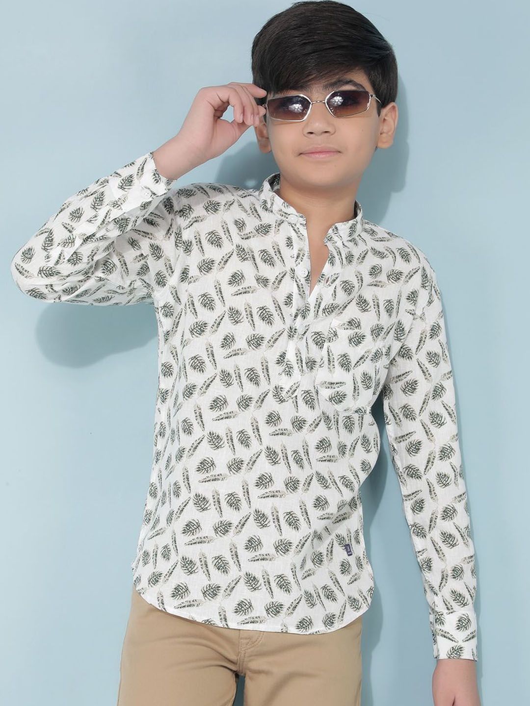 Crimsoune Club Abstract Printed Mandarin Collar Straigth Kurta-picture-27