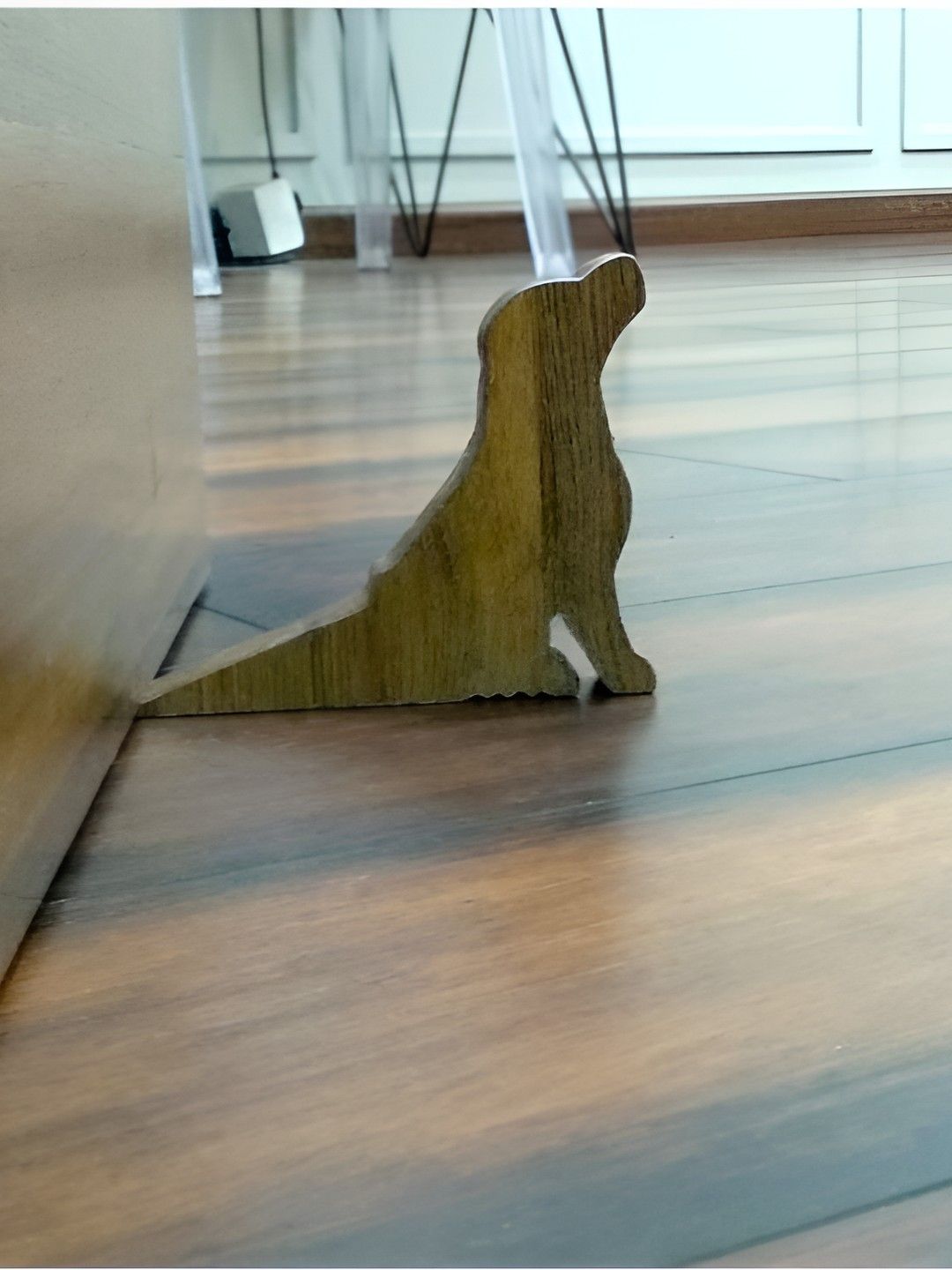 VAH Kya Bat Hai !! Brown Textured Non-Slip Wooden Door Stoppers-picture-22