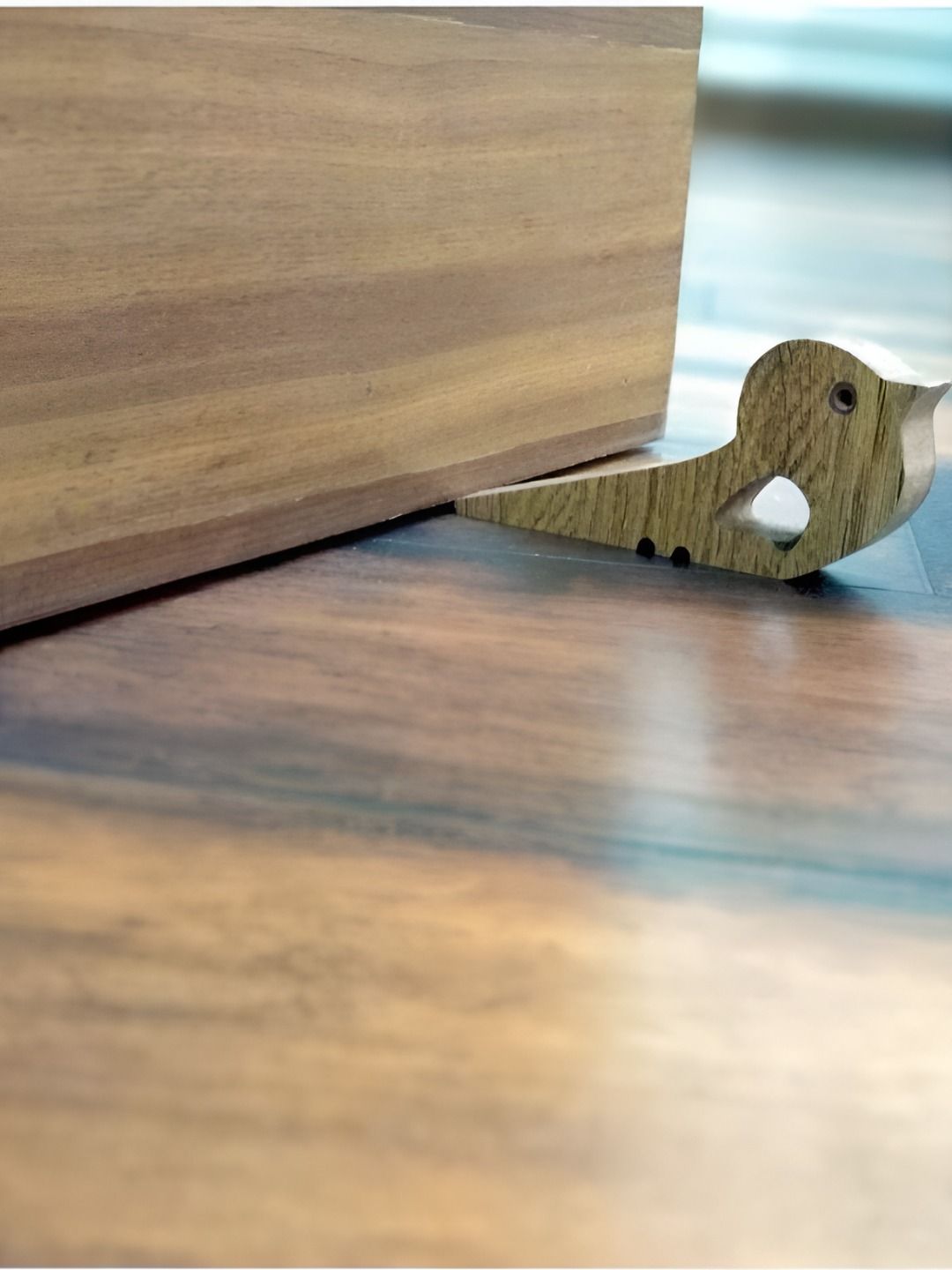 VAH Kya Bat Hai !! Coffee Brown Textured Non-Slip Wooden Door Stopper-picture-21