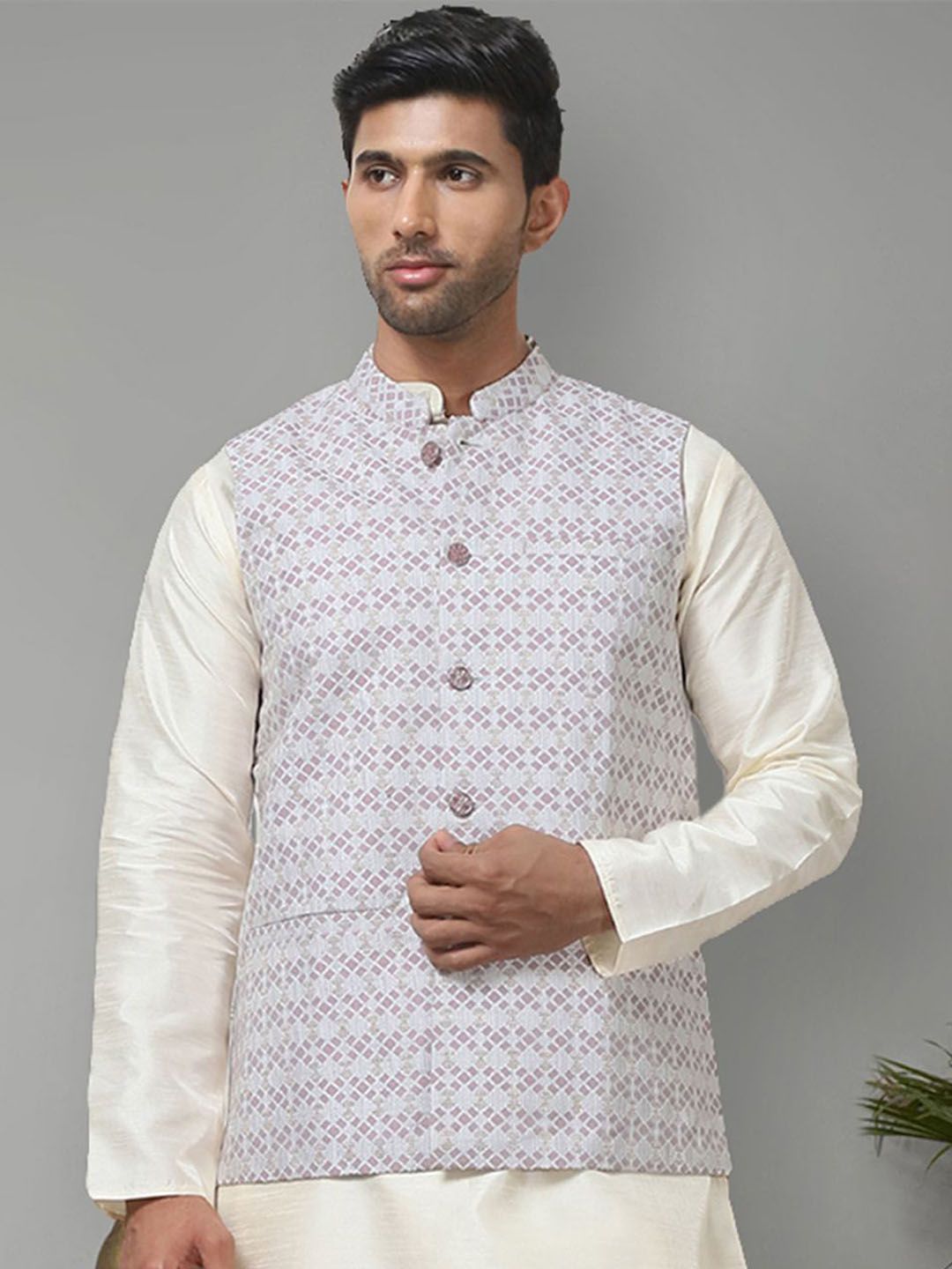 Anouk Woven Design Nehru Jacket-picture-5