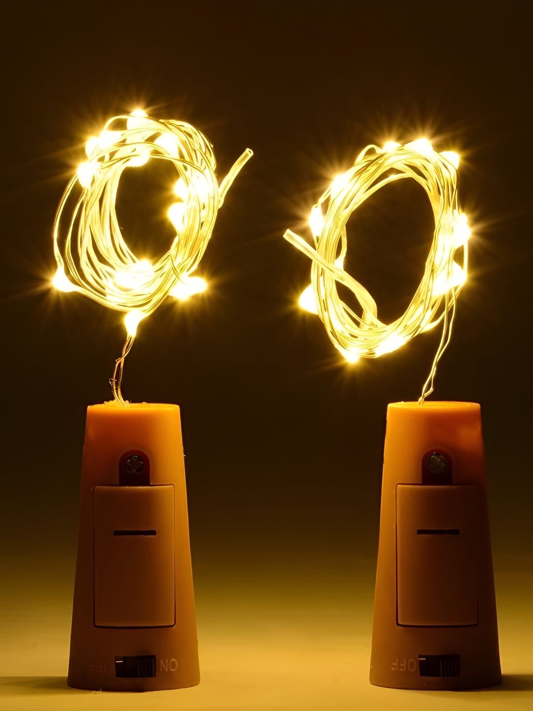 SPARK WORLD Gold Toned & Brown 2 Pieces Cork LED String Lights-image-47