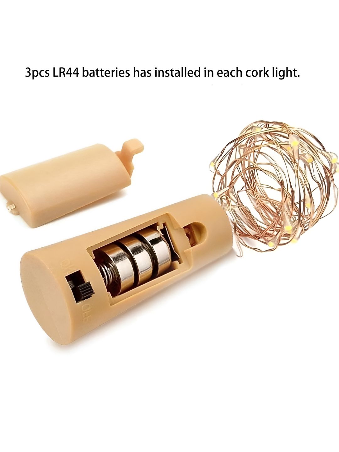 SPARK WORLD Yellow Rice Shaped  Cork LED String Lights-picture-46