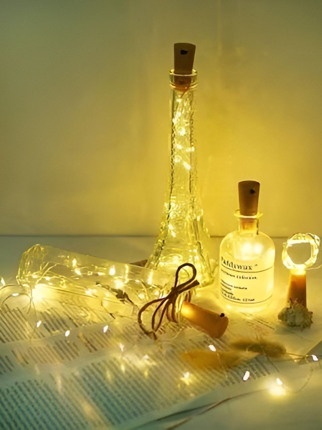SPARK WORLD Yellow & Brown Cork Shape String Light-picture-48