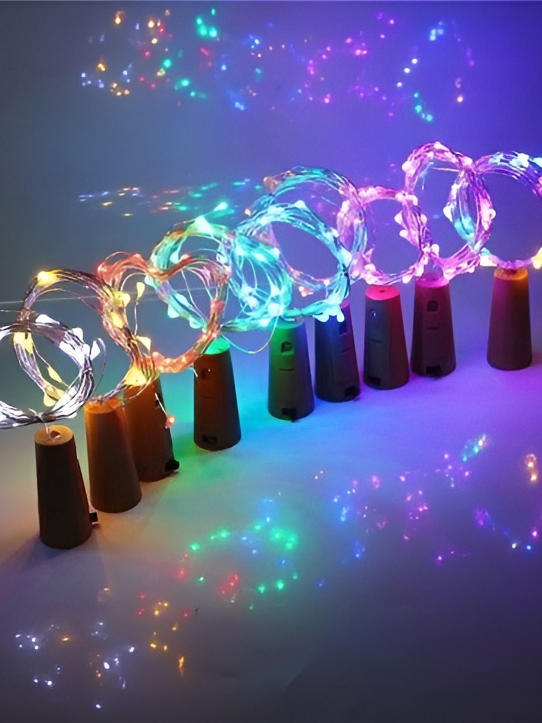 ENORMITY 2-Pcs Green & Red Rice Shaped  Cork LED String Lights-image-4