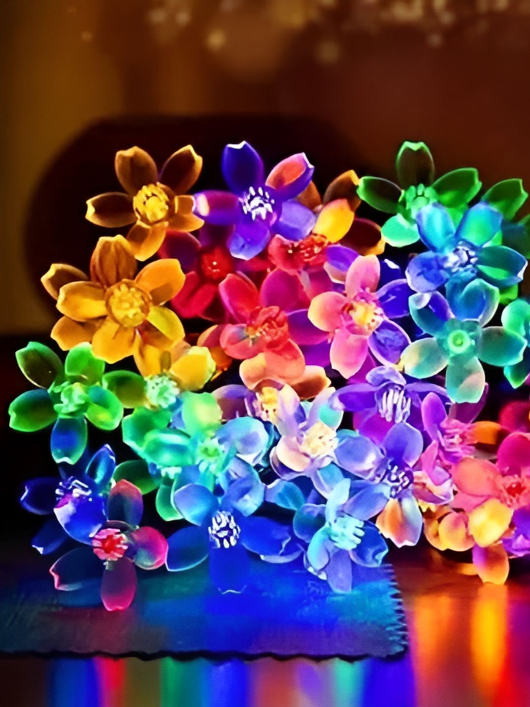 ENORMITY Red & Blue Flower Shape String Lights-picture-53