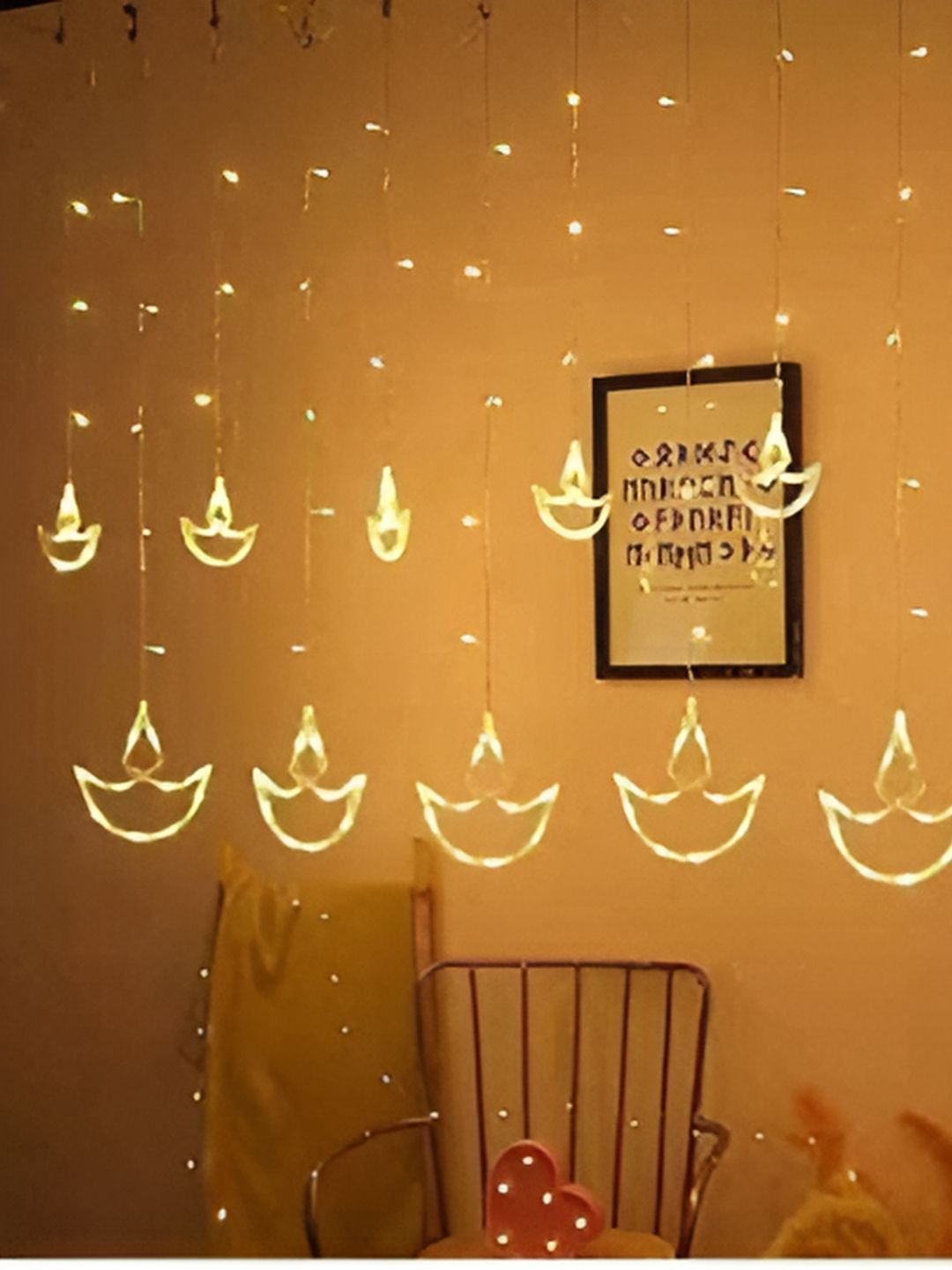 ENORMITY Yellow & White Diya Shape String Lights-image-28