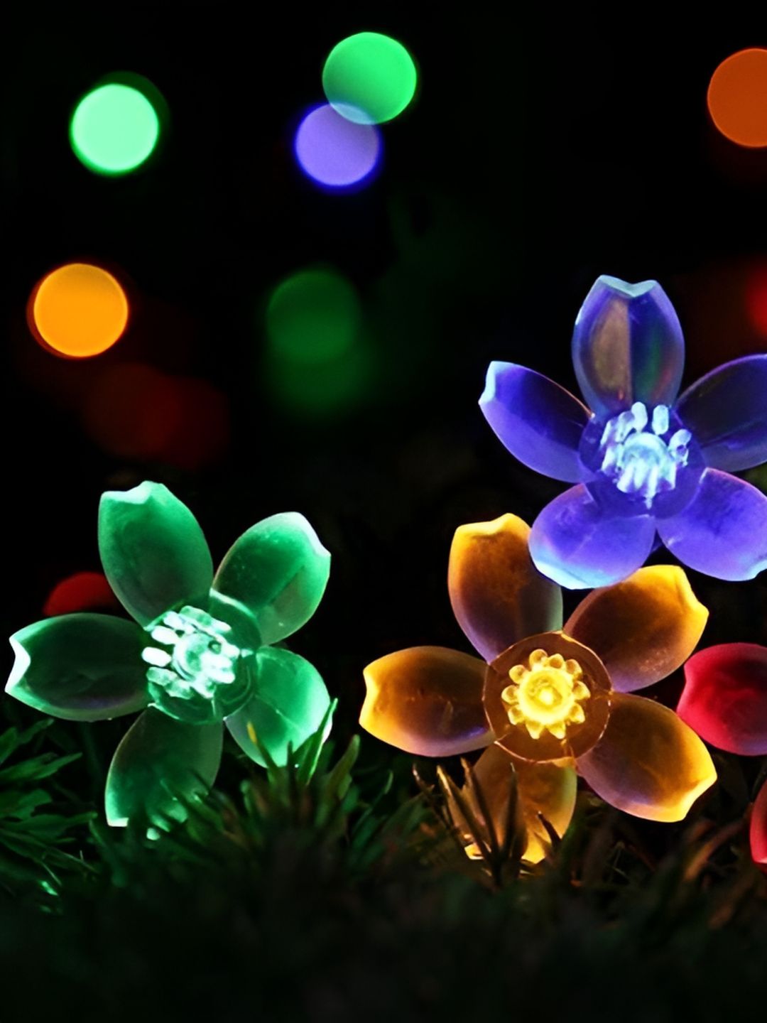 ENORMITY Yellow & Green Flower Shape String Lights-picture-11