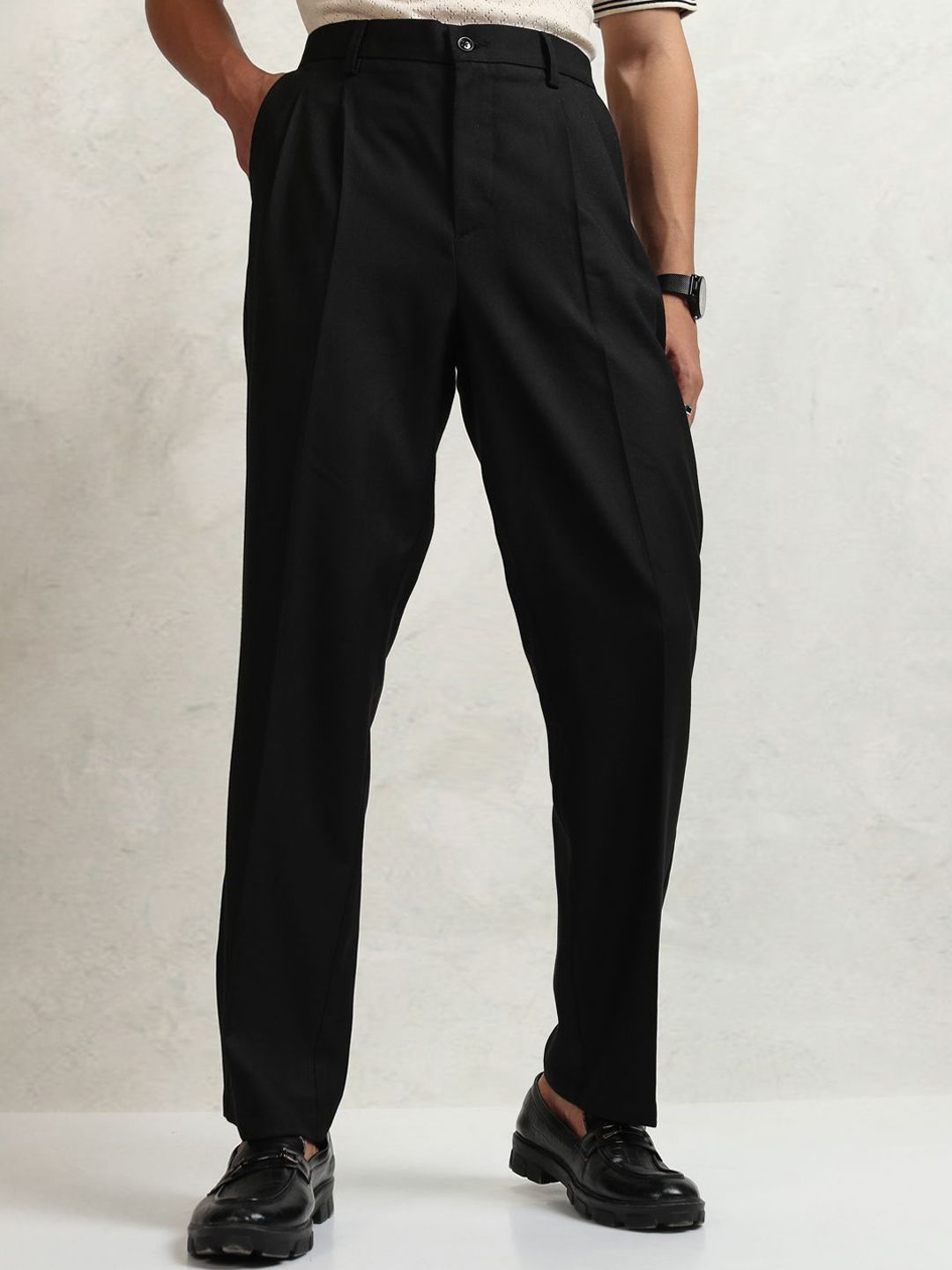 HIGHLANDER Men Pleated Formal Trousers-picture-18