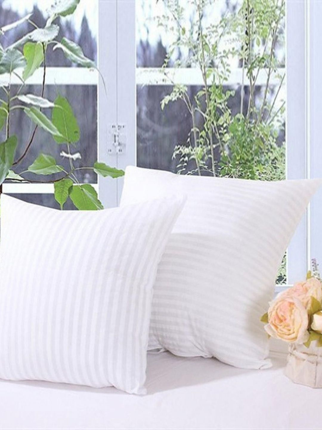 LA VERNE White Set of 2 Fibre Filled Polycotton Ultra Soft Sleep Pillow-image-31