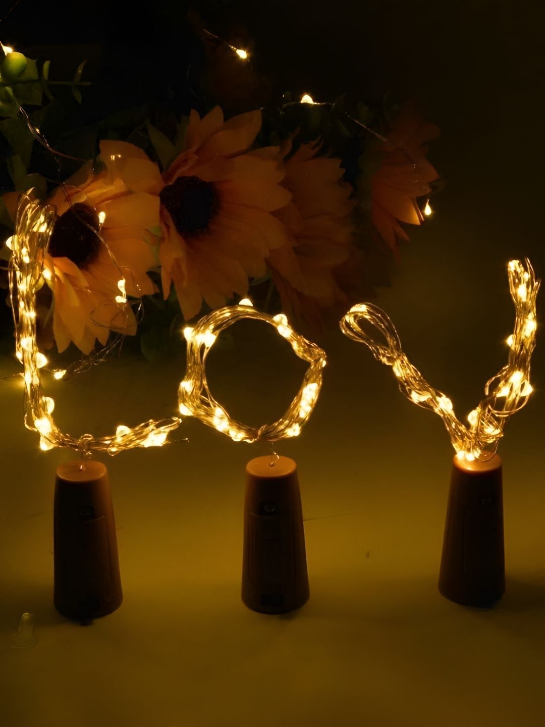 ENORMITY 4-Pcs Yellow Rice Shaped  Cork LED String Lights-picture-29