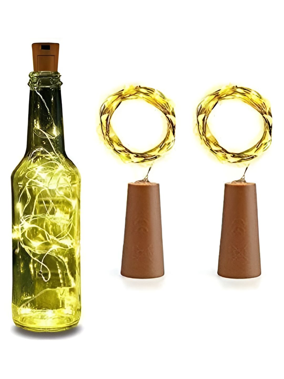 ENORMITY 2-Pcs Yellow & Brown Rice Shaped  Cork LED String Lights-picture-28