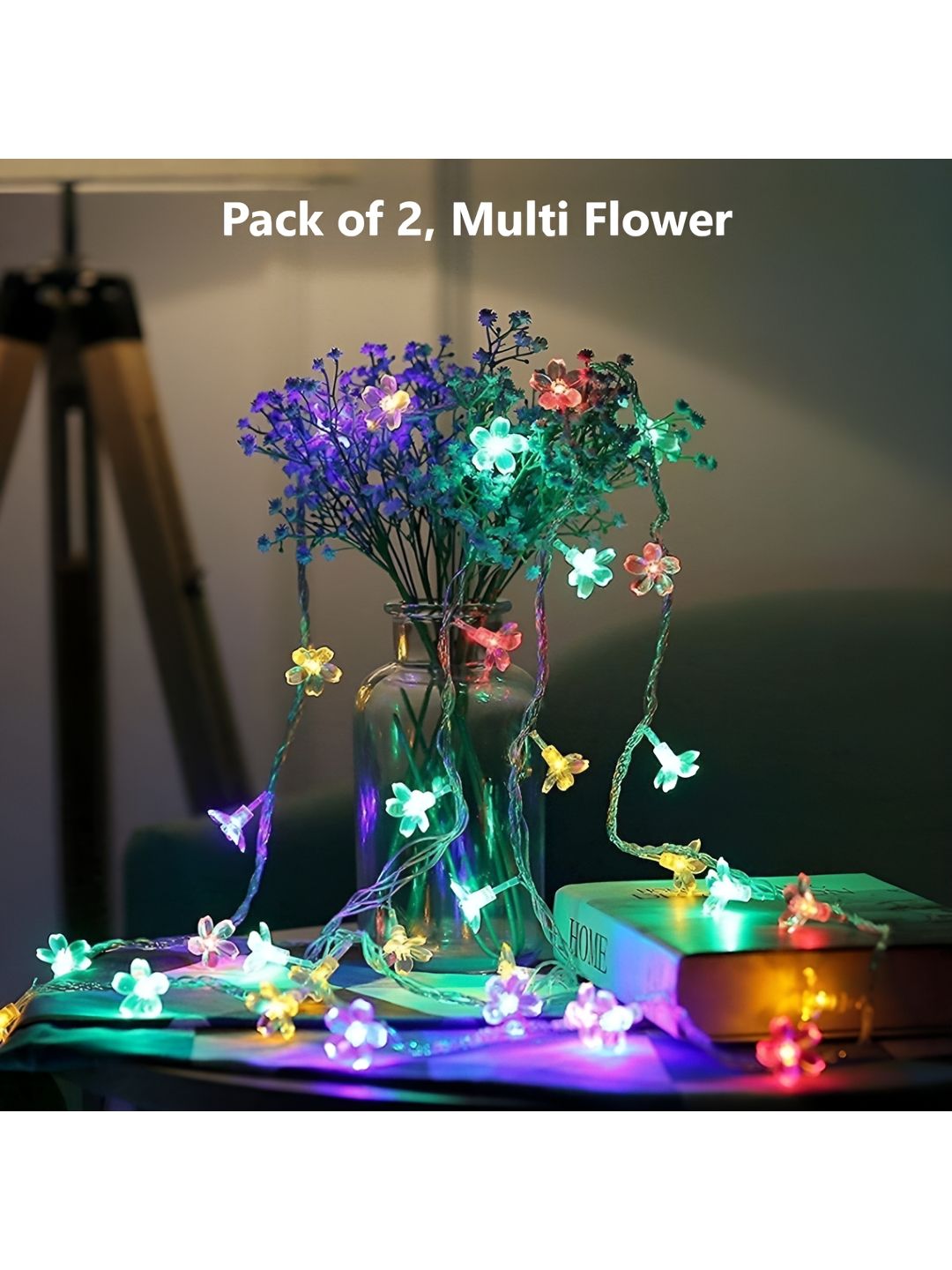ENORMITY Blue & Green  Flower Shape String Lights-picture-41