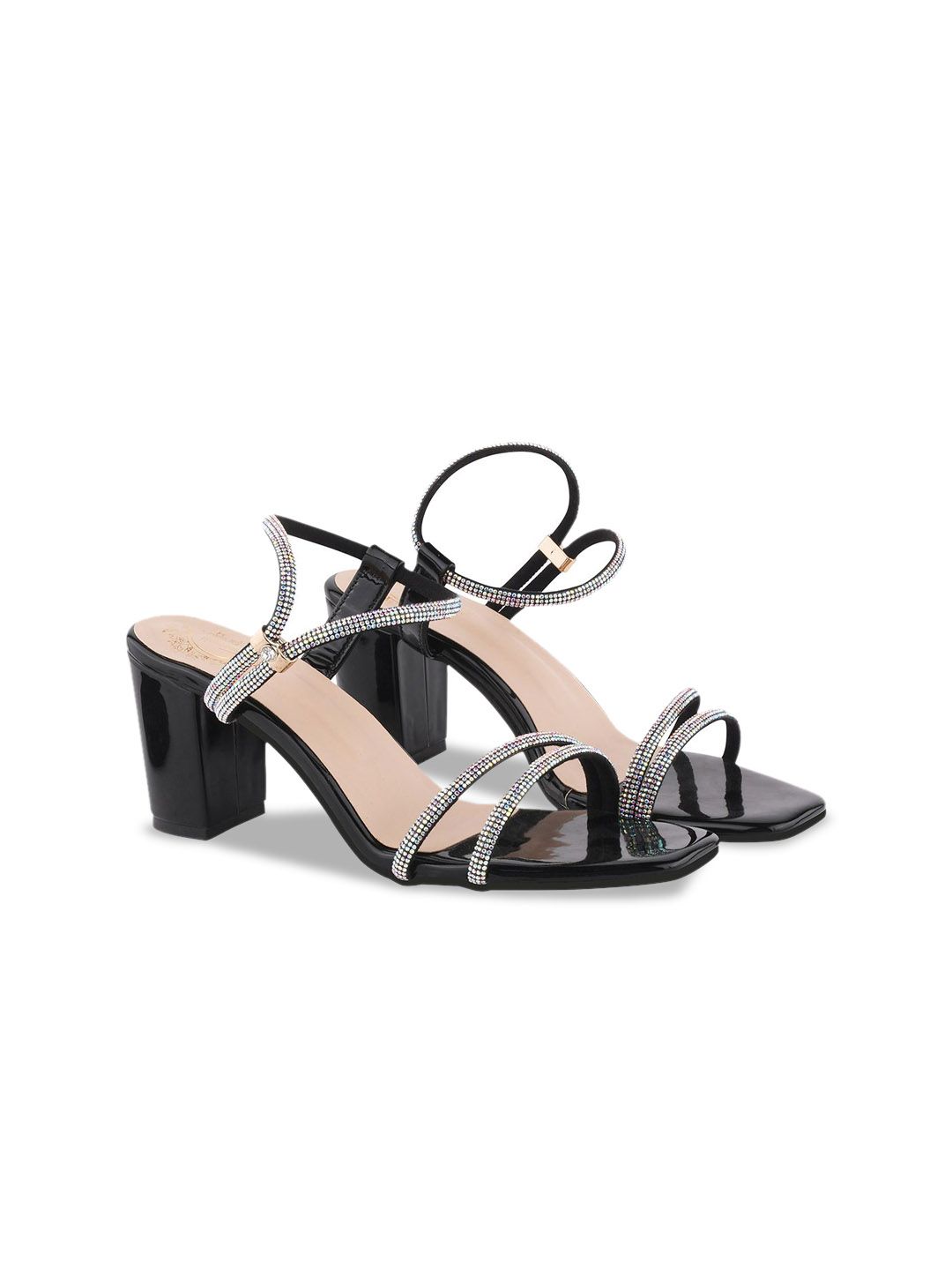 Shoetopia Girls Textured Party Block Sandals-picture-20