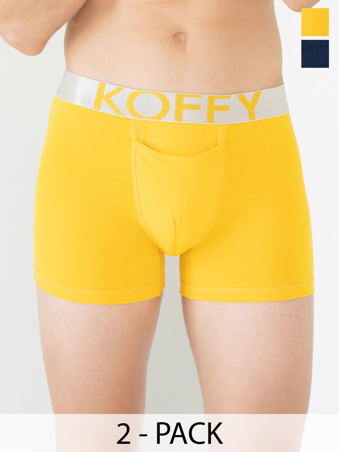 mast & harbour x koffy KOFFY  Pack Of 2 Breathability Trunks-KOFFY_KI25_NB_YLW_2PC-picture-22