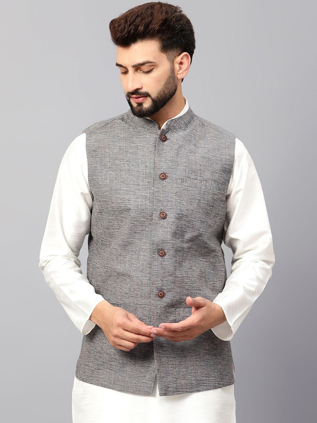 Latest Chikan Garments Self Design Nehru Jackets-picture-52