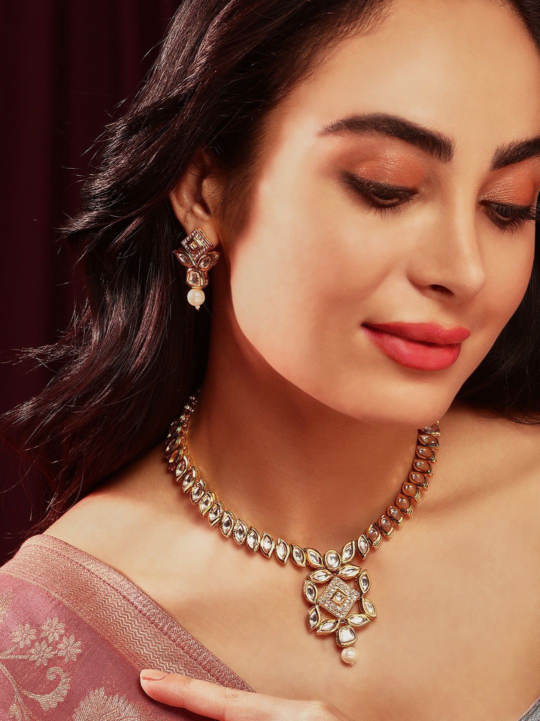 Priyaasi Gold-Plated Kundan-Studded Jewellery Set-picture-21