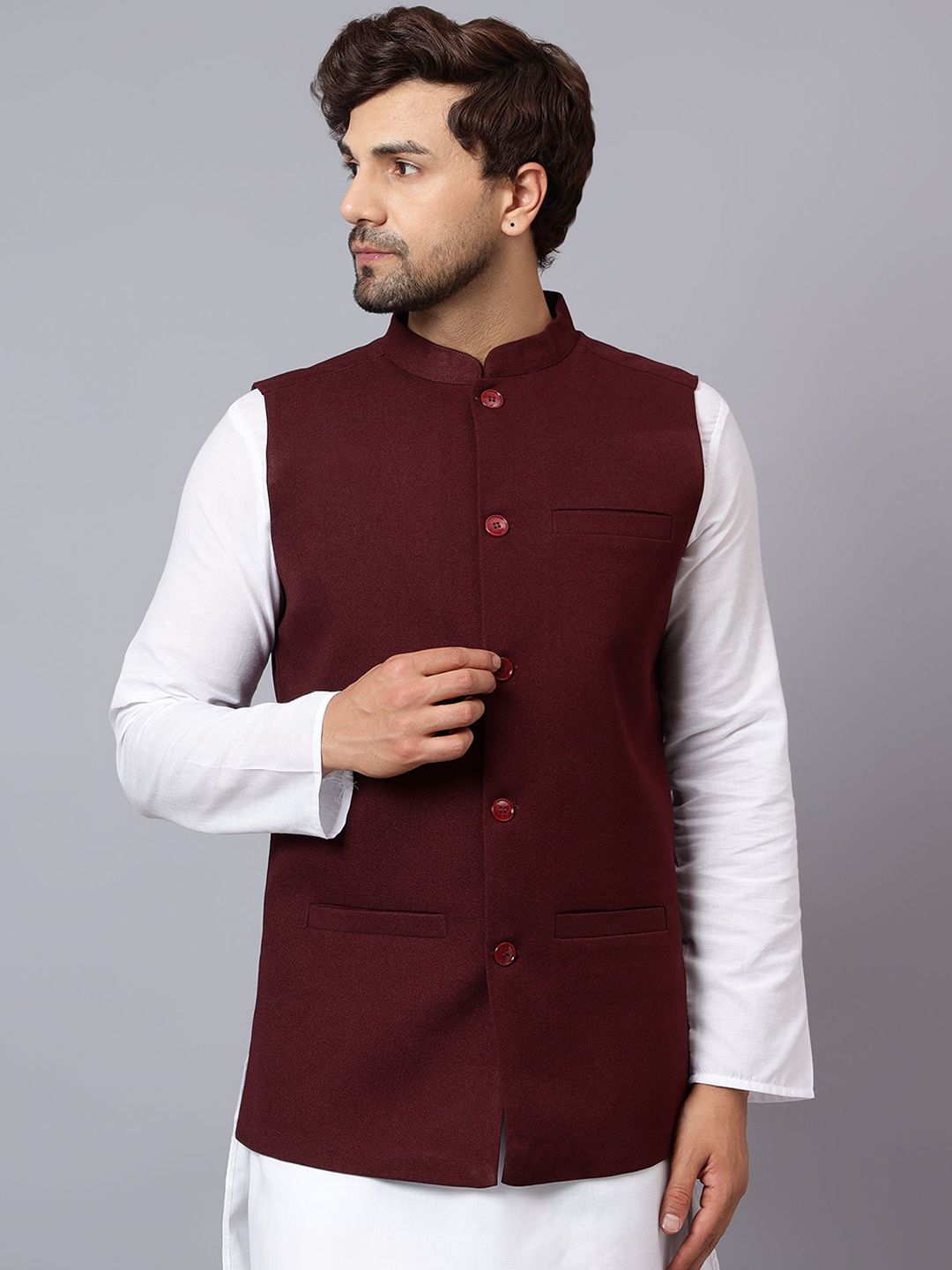 Latest Chikan Garments Mandarin Collar Nehru Jacket-picture-32