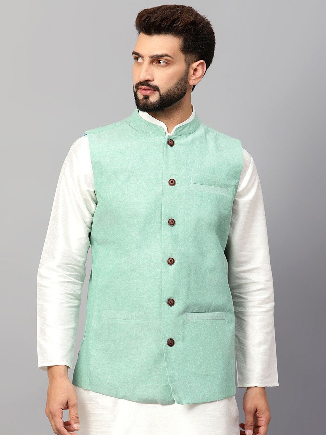 Latest Chikan Garments Mandarin Collar Nehru Jacket-picture-36