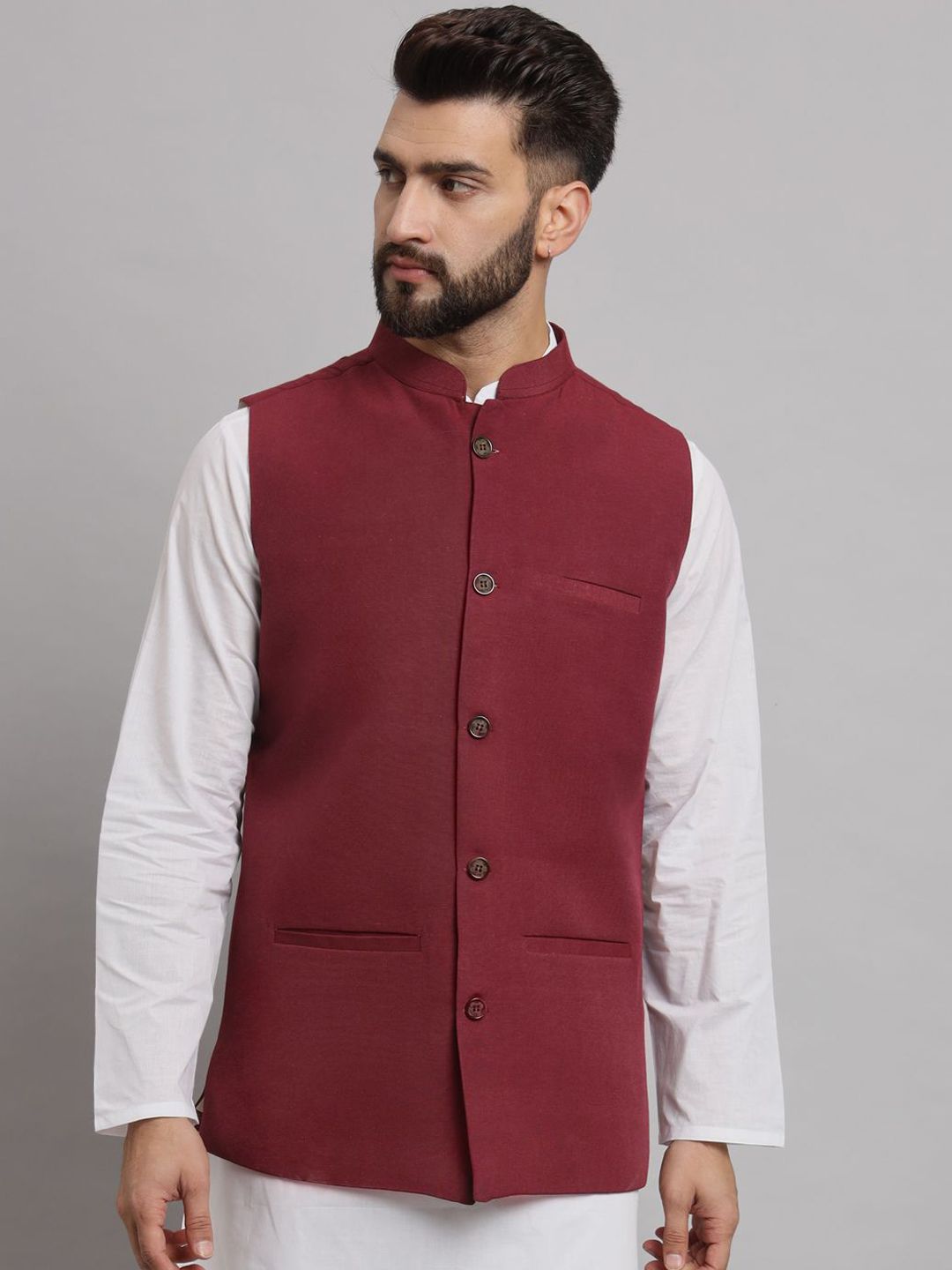 Latest Chikan Garments Mandarin Collar Nehru Jacket-picture-5