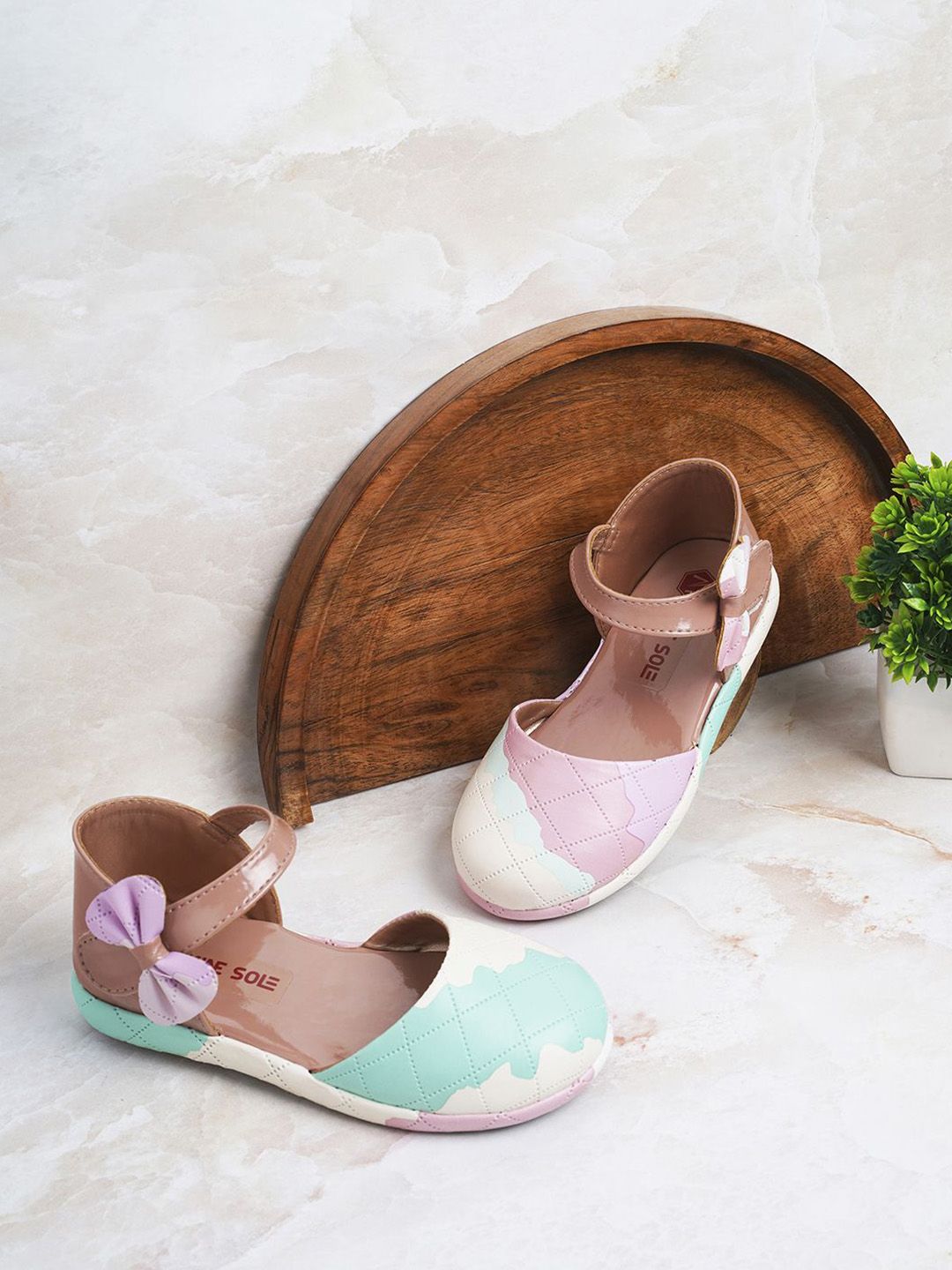 Minesole Girls Colourblocked Ballerinas Flats With Bows-picture-26