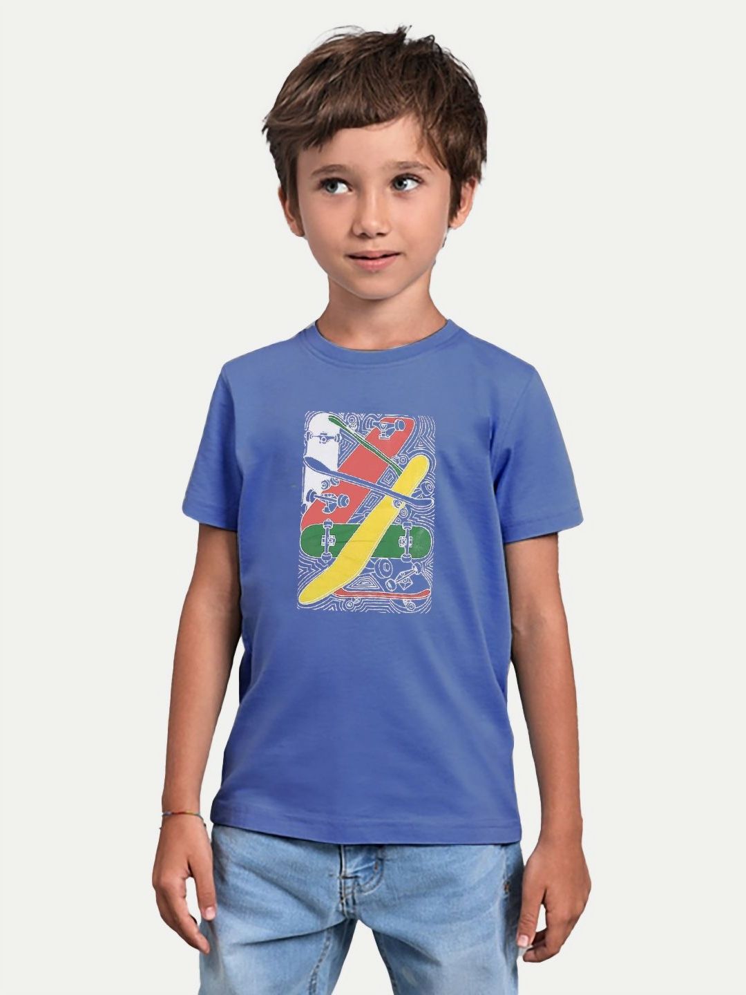BAESD Boys Graphic Printed Round Neck Cotton T-Shirt-picture-19