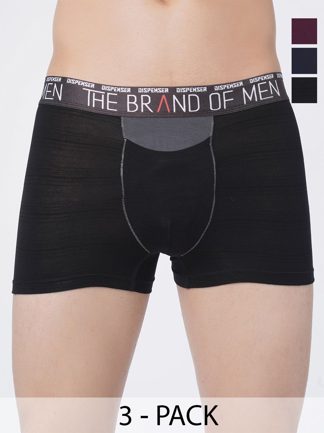 DISPENSER Pack Of 3 Mid-Rise Trunks S4-Trunk-Black-Navy-Wine-M-picture-10