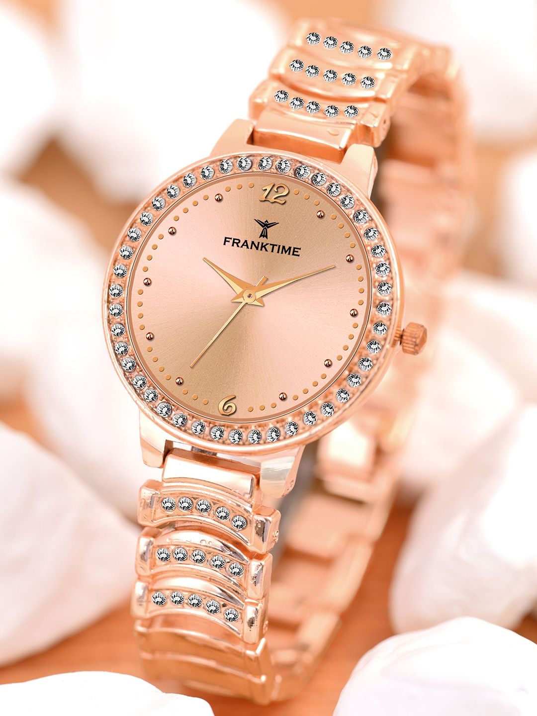 Franktime Women Brass Embellished Dial & Stainless Steel Straps Analogue Watch FT-0017 RL-picture-32