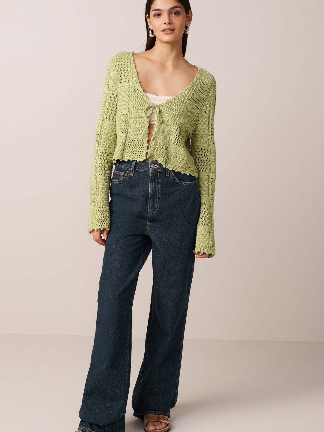 Buy NEXT Knitted Pure Cotton Crop Cardigan - Sweaters for Women