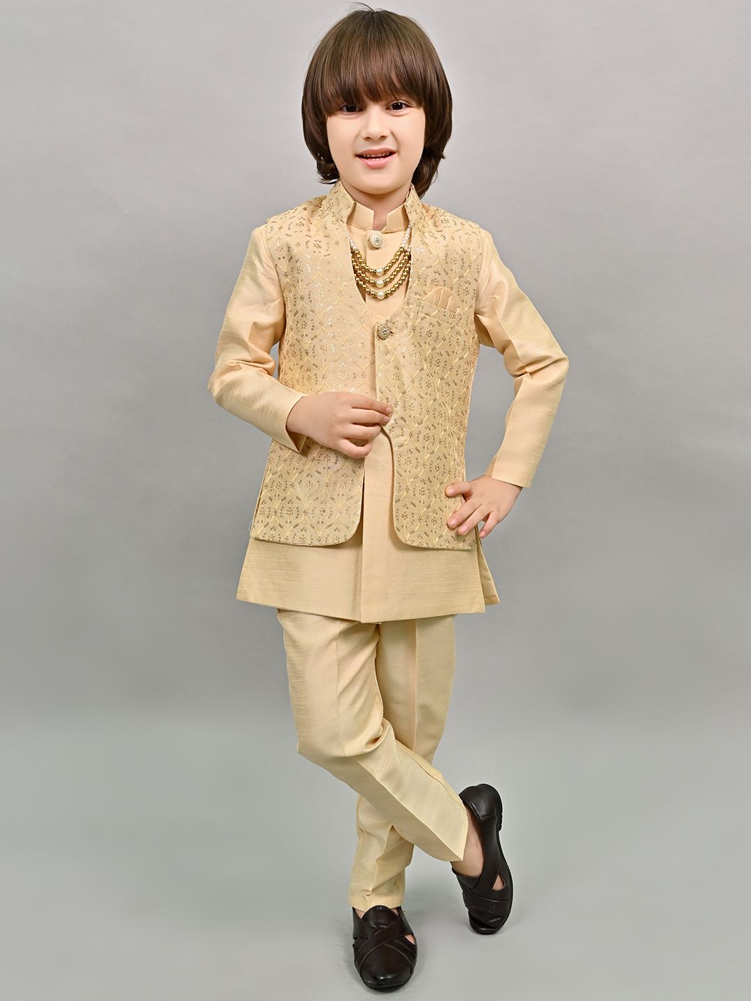 ahhaaaa Boys Embroidered Sherwani Set-picture-35