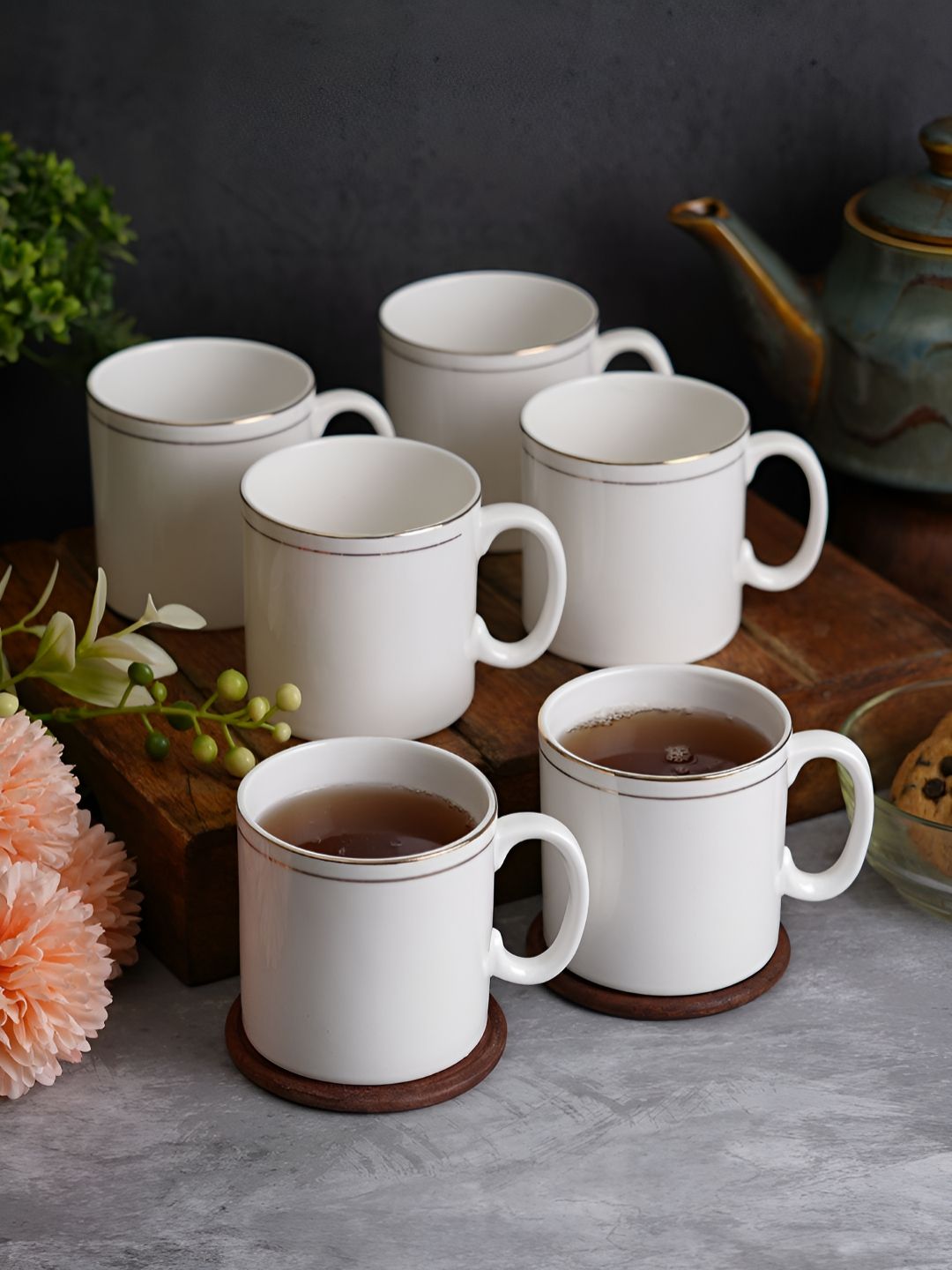 CDI White 6 Pieces Dishwasher & Microwave Safe Glossy Mugs 180ml Each-image-37