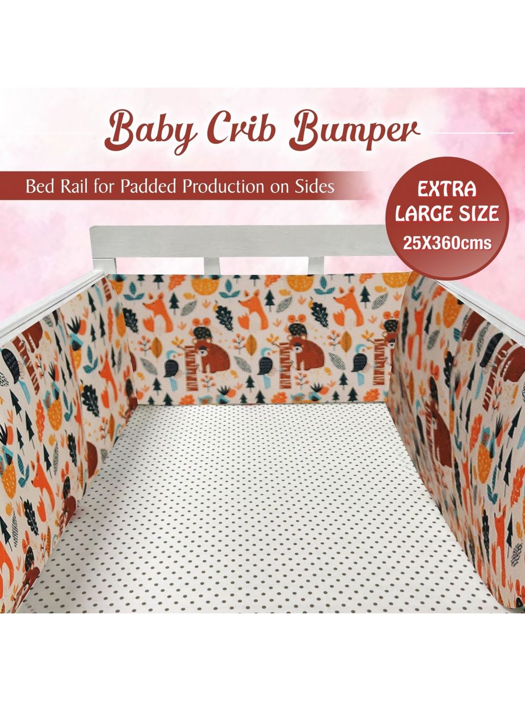 OSCAR HOME White & Blue Ethnic Motifs Cotton 1 Piece Crib Regular Bedding Set-image-21