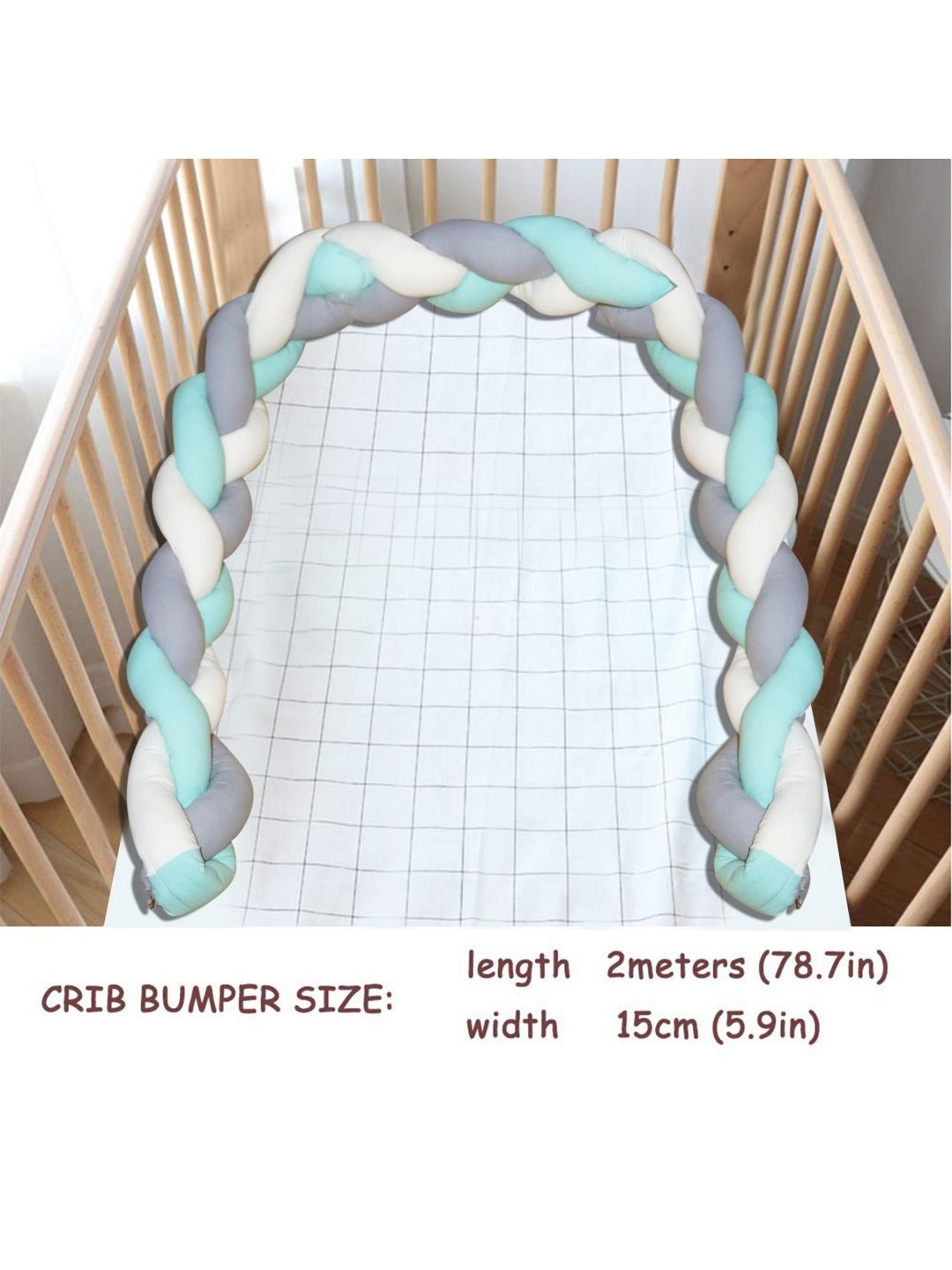 OSCAR HOME White & Grey Ethnic Motifs Cotton 1 Piece Crib Regular Bedding Set-image-7