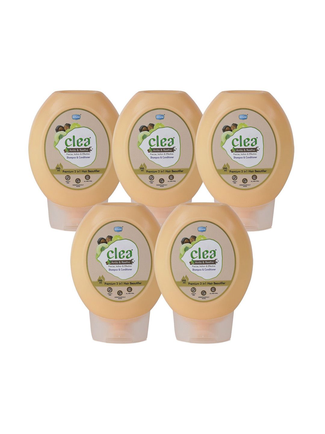 Clea Set Of 5 Amla & Reetha Shampoo & Conditioner 2 In 1 Hair Beautifier- 350ml Each-image-11