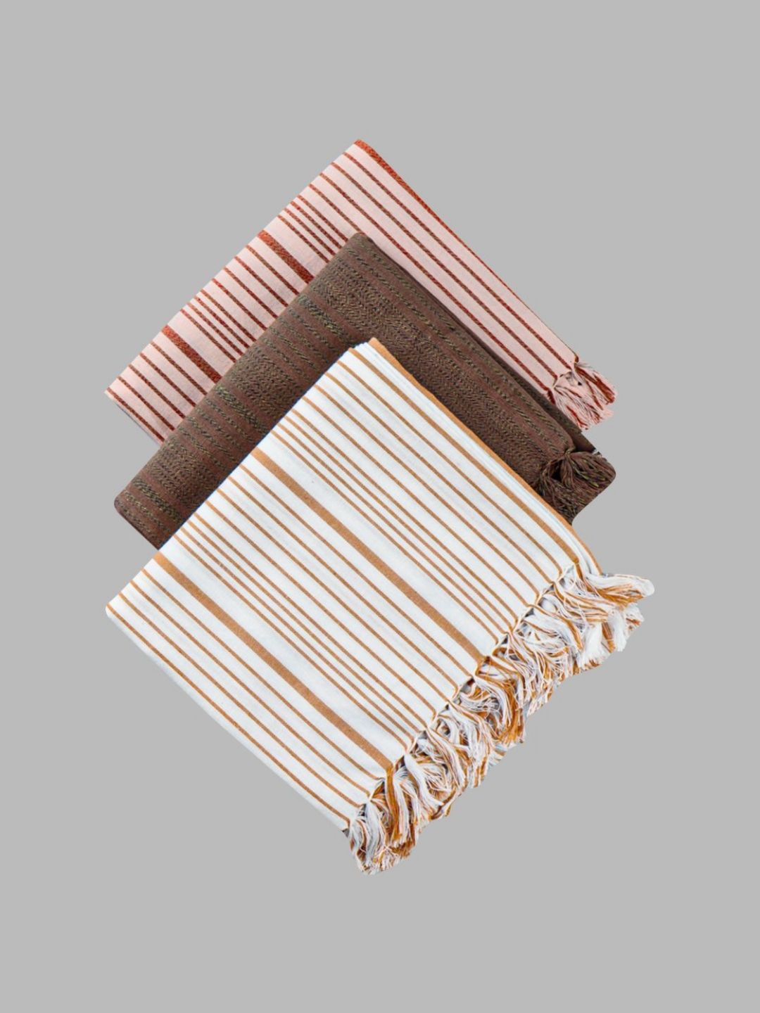 Ramraj Red & Brown 3 Piece Cotton 170 GSM Towel Set-image-22