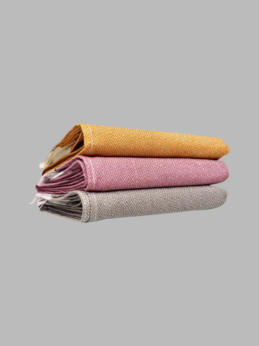Ramraj Mustard & Pink 3 Piece Cotton 170 GSM Towel Set-image-23