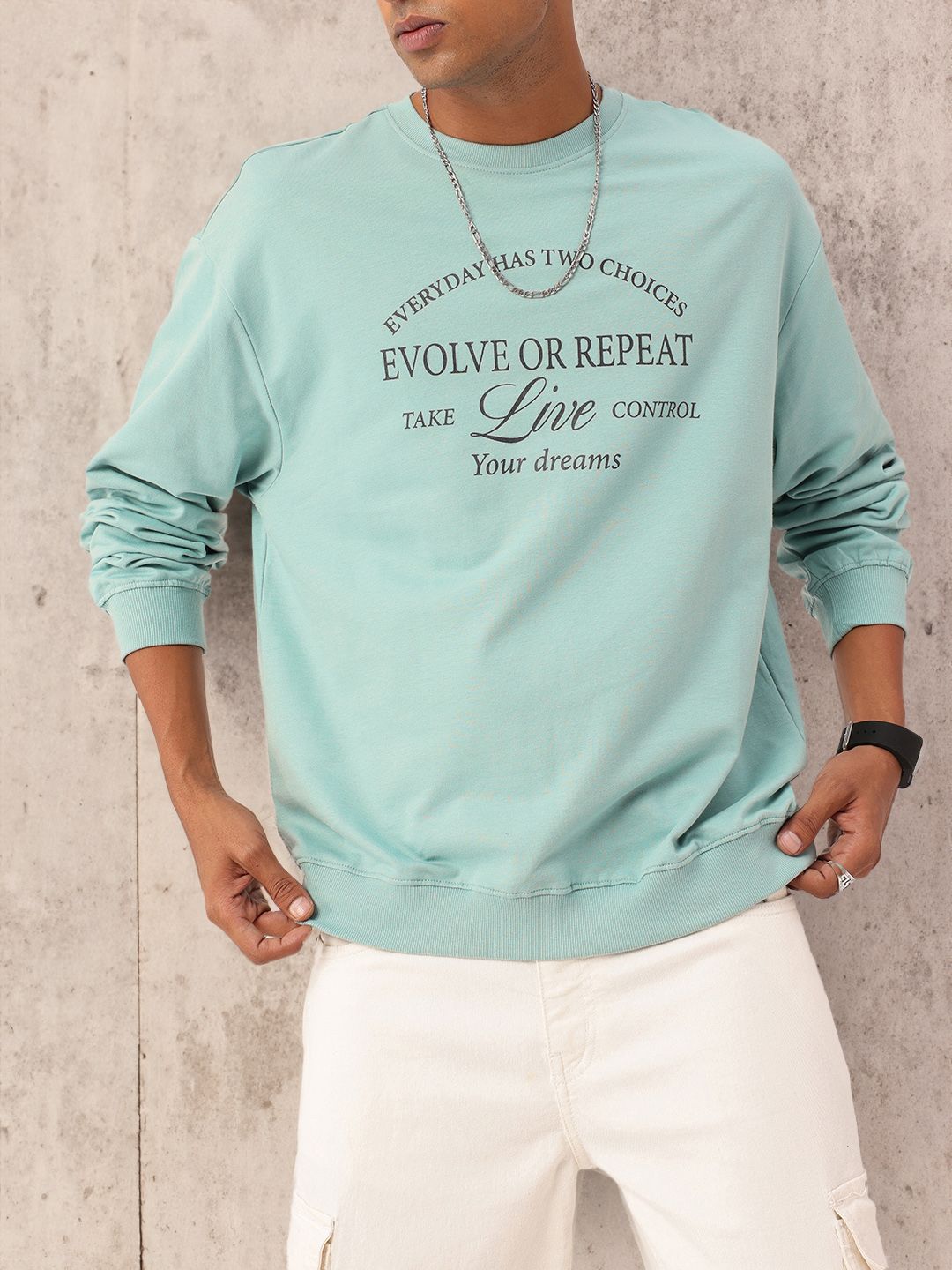 Kook N Keech Urban Vibe Typography Printed Cotton Terry Relaxed Fit Sweatshirt-picture-35